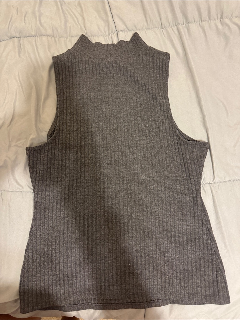 Arizona Jean Company Ribbed Mock Neck Tank - Gray